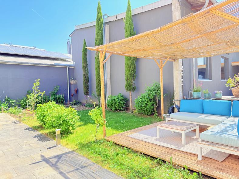 Ferienwohnung Kleinkarlbach Garten mit Lounge